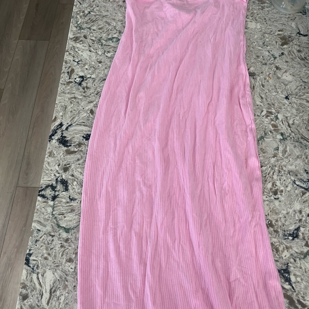 Pink Sleeveless Maxi Dress